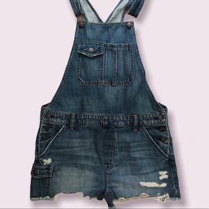 American Eagle Distressed Overalls